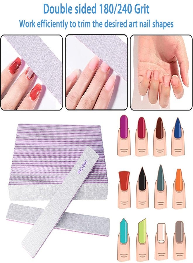 GigaGround Nail Files (24 Packs), Professional 180/240 Grit Double Sided Emery Boards for Natural Nails Fingernail Toenail File Kit, Heavy Duty Emory Nail Filer Set Limas para Uñas Acrílicas Profesional - Image 2